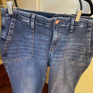 NYDJ JEANS BARBARA BOOT CUT PATCH POCKET STRETCH SIZE 10
